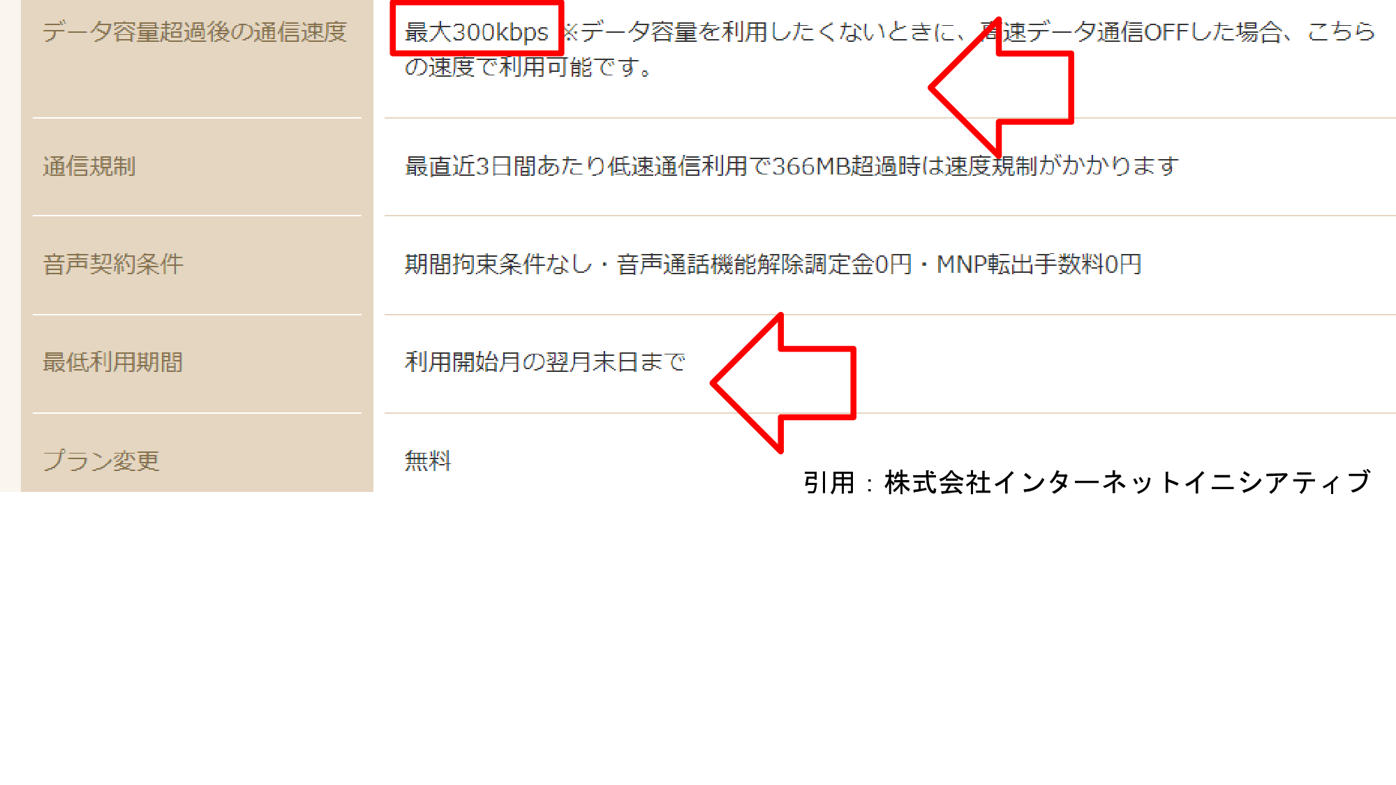 IIJギガプラン注意点